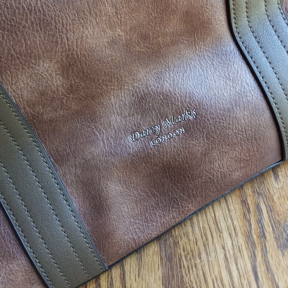 NWOT Brown Vegan Leather Whipstitch Detail Purse SouthwesternMinimalist OldMoney - Picture 4 of 16